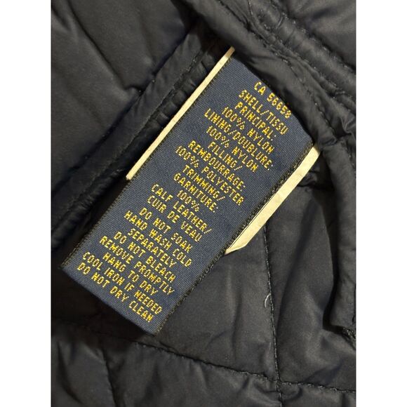 Polo Ralph Lauren Quilted Barn Jacket Navy Brown Corduroy Trim Womens M/M - Picture 4 of 9